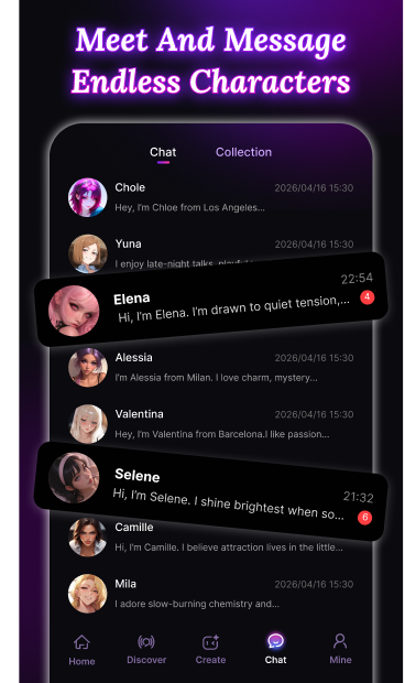 Meet and message endless characters